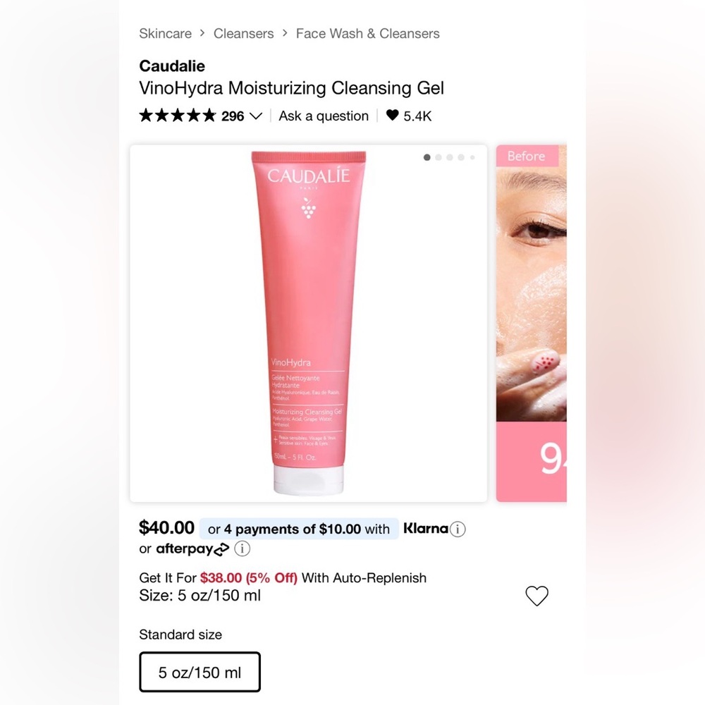 Caudalie VinoHydra Moisturizing Cleansing Gel